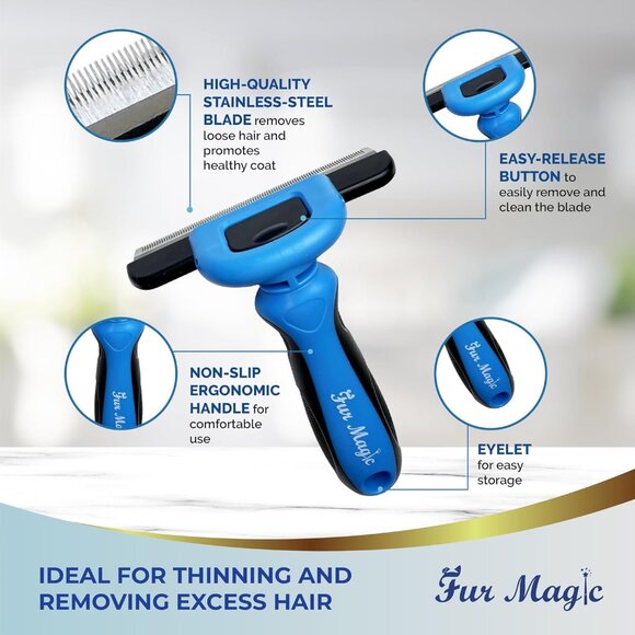 Large Deshedding Tool & Dematting Comb – Grooming Brushes for Dogs, Cats, Horses - Picture 4 of 9